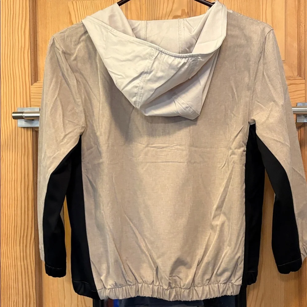 Carter's Light Gray Jacket  Black Trim 1/4 Zip Water Resistant Sz 10 kids